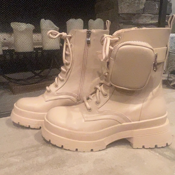 Liliana | Shoes | Nude Combat Boots 